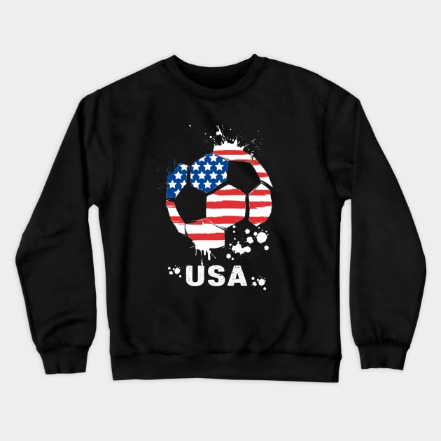 USA World Cup 2022, Funny US Soccer American Flag Soccer Team 2022 Crewneck Sweatshirt by Printofi.com